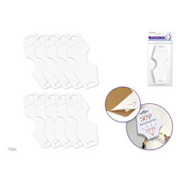 Craft Medley Peel-n-Stick Display Tags - White, Pkg of 10 with packing and in use