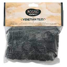 Mosaic Mercantile Venetian Tiles - Black, 3/4", 16 oz front of packaging