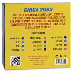 Dynamic Color Tattoo Ink - Set of 12, Circa 2003 Set, 1 oz bottles, back of packaging