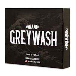 Dynamic Color Tattoo Inks and Sets - Set of 5, Greywash, 4 oz, packaging
