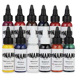 Dynamic Color Tattoo Ink - Set of 12, OG Set, 1 oz bottles, contents