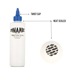 Dynamic Color Triple White Tattoo Ink, bottle features
