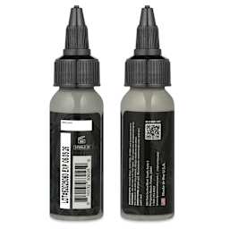 Dynamic Color Tattoo Ink - Light Grey, 1 oz bottle, sides of bottle
