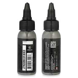 Dynamic Color Tattoo Ink - Medium Grey, 1 oz bottle, sides of bottle