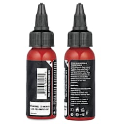 Dynamic Color Tattoo Ink - Pure Red, 1 oz bottle, sides of bottle