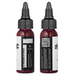 Dynamic Color Tattoo Ink - Wine Red, 1 oz bottle, sides of bottle