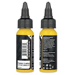 Dynamic Color Tattoo Ink - Sunflower Yellow, 1 oz bottle, sides of bottle