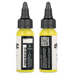 Dynamic Color Tattoo Ink - Lemon Yellow, 1 oz bottle, sides of bottle