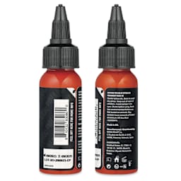 Dynamic Color Tattoo Ink - Sedona Orange, 1 oz bottle, sides of bottle