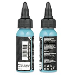 Dynamic Color Tattoo Ink - Baby Blue, 1 oz bottle, sides of bottle