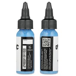 Dynamic Color Tattoo Ink - Sky Blue, 1 oz bottle, sides of bottle