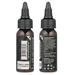 Dynamic Color Tattoo Ink - Chocolate, 1 oz bottle, sides of bottle