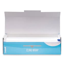 Saferly Medical Cling Film Wrap - Clear, 12" x 1150 ft, Roll, open packaging