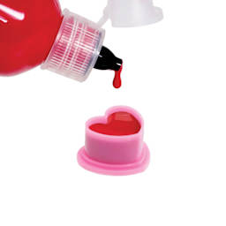 Saferly Heart Shaped Ink Cups - Pink, Large, Pkg of 500, ink in cup