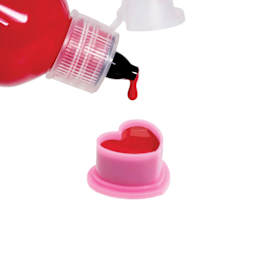 Saferly Heart Shaped Ink Cups - Pink, Medium, Pkg of 500, ink in cup