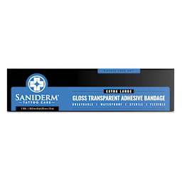 Saniderm Original Tattoo Bandage Roll - Gloss, 10-1/5" x 8 yds, front of packaging