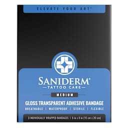 Saniderm Original Tattoo Bandage - Gloss, 6" x 8", Pkg of 3