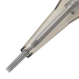 Peak Quartz Round Shader Short Taper Tattoo Needle Cartridges - #12, 11 Needles, Pkg of 20, needle close-up