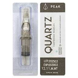 Peak Quartz Magnum Medium Taper Tattoo Needle Cartridges - #12, 11 Needles, Pkg of 20, single needle packaging