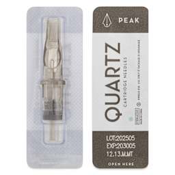 Peak Quartz Magnum Medium Taper Tattoo Needle Cartridges - #12, 13 Needles, Pkg of 20, single needle packaging