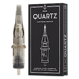 Peak Quartz Magnum Medium Taper Tattoo Needle Cartridges - #12, 13 Needles, Pkg of 20, needle and packaging