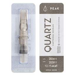 Peak Quartz Magnum Medium Taper Tattoo Needle Cartridges - #12, 15 Needles, Pkg of 20, single needle packaging
