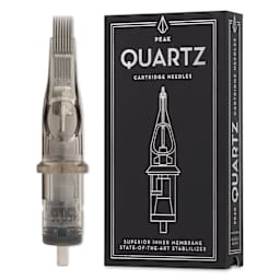 Peak Quartz Magnum Medium Taper Tattoo Needle Cartridges - #12, 15 Needles, Pkg of 20, needle and packaging