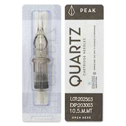 Peak Quartz Magnum Medium Taper Tattoo Needle Cartridges - #10, 5 Needles, Pkg of 20, single needle packaging