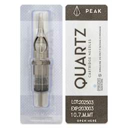 Peak Quartz Magnum Medium Taper Tattoo Needle Cartridges - #10, 7 Needles, Pkg of 20, single needle packaging