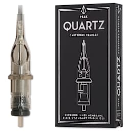Peak Quartz Magnum Medium Taper Tattoo Needle Cartridges - #10, 9 Needles, Pkg of 20, needle and packaging