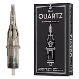 Peak Quartz Magnum Medium Taper Tattoo Needle Cartridges - #10, 11 Needles, Pkg of 20, needle and packaging