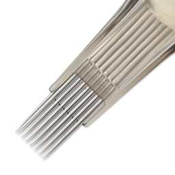 Peak Quartz Magnum Medium Taper Tattoo Needle Cartridges - #10, 15 Needles, Pkg of 20, close-up of needle