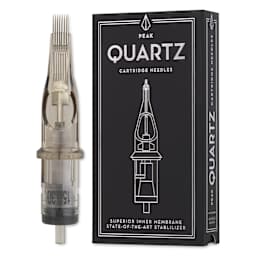 Peak Quartz Magnum Medium Taper Tattoo Needle Cartridges - #10, 15 Needles, Pkg of 20, needle and packaging