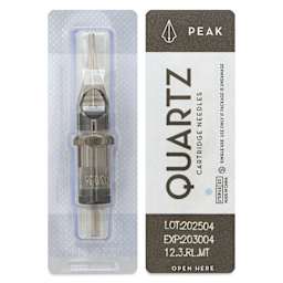 Peak Quartz Round Liner Medium Taper Tattoo Needle Cartridges - #12, 3 Needles, Pkg of 20, single needle packaging