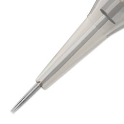 Peak Quartz Round Liner Medium Taper Tattoo Needle Cartridges - #12, 5 Needles, Pkg of 20, close-up
