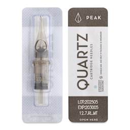 Peak Quartz Round Liner Medium Taper Tattoo Needle Cartridges - #12, 7 Needles, Pkg of 20, single needle packaging