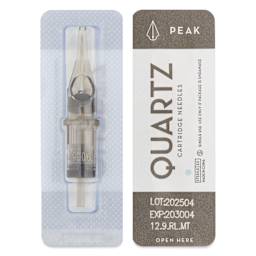 Peak Quartz Round Liner Medium Taper Tattoo Needle Cartridges - #12, 9 Needles, Pkg of 20, single needle packaging