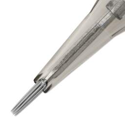 Peak Quartz Round Liner Medium Taper Tattoo Needle Cartridges - #12, 11 Needles, Pkg of 20, close-up