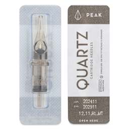 Peak Quartz Round Liner Medium Taper Tattoo Needle Cartridges - #12, 11 Needles, Pkg of 20, single needle packaging