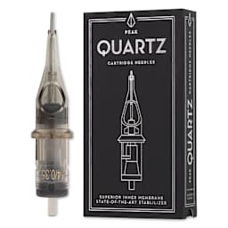 Peak Quartz Round Liner Medium Taper Tattoo Needle Cartridges - #12, 14 Needles, Pkg of 20, needle and packaging