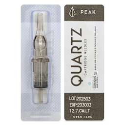 Peak Quartz Curved Magnum Long Taper Tattoo Needle Cartridges - #12, 7 Needles, Pkg of 20, single needle packaging