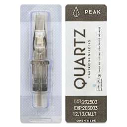 Peak Quartz Curved Magnum Long Taper Tattoo Needle Cartridges - #12, 13 Needles, Pkg of 20, single needle packaging