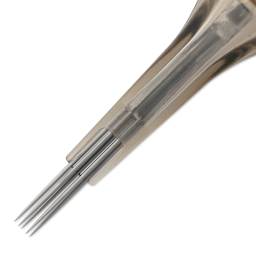 Peak Quartz Magnum Long Taper Tattoo Needle Cartridges - #12, 5 Needles, Pkg of 20, needle close-up