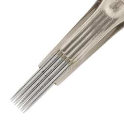 Peak Quartz Magnum Long Taper Tattoo Needle Cartridges - #12, 9 Needles, Pkg of 20, needle close-up