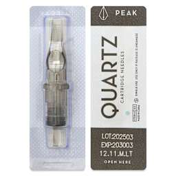 Peak Quartz Magnum Long Taper Tattoo Needle Cartridges - #12, 11 Needles, Pkg of 20, single needle packaging