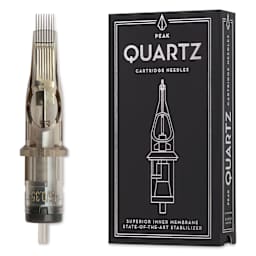 Peak Quartz Magnum Long Taper Tattoo Needle Cartridges - #12, 15 Needles, Pkg of 20, needle and packaging