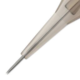 Peak Quartz Round Shader Short Taper Tattoo Needle Cartridges - #12, 3 Needles, Pkg of 20, needle close-up