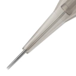 Peak Quartz Round Shader Medium Taper Tattoo Needle Cartridges - #10, 5 Needles, Pkg of 20, close-up of needle
