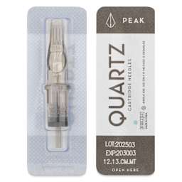 Peak Quartz Curved Magnum Medium Taper Tattoo Needle Cartridges - #12, 13 Needles, Pkg of 20, single needle packaging