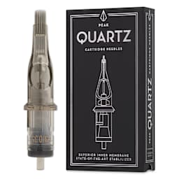 Peak Quartz Curved Magnum Medium Taper Tattoo Needle Cartridges - #12, 13 Needles, Pkg of 20, needle and packaging